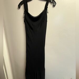 EUC Johnathan Martin Studio Black Midi Dress w/Lining and Asymmetrical Bottom